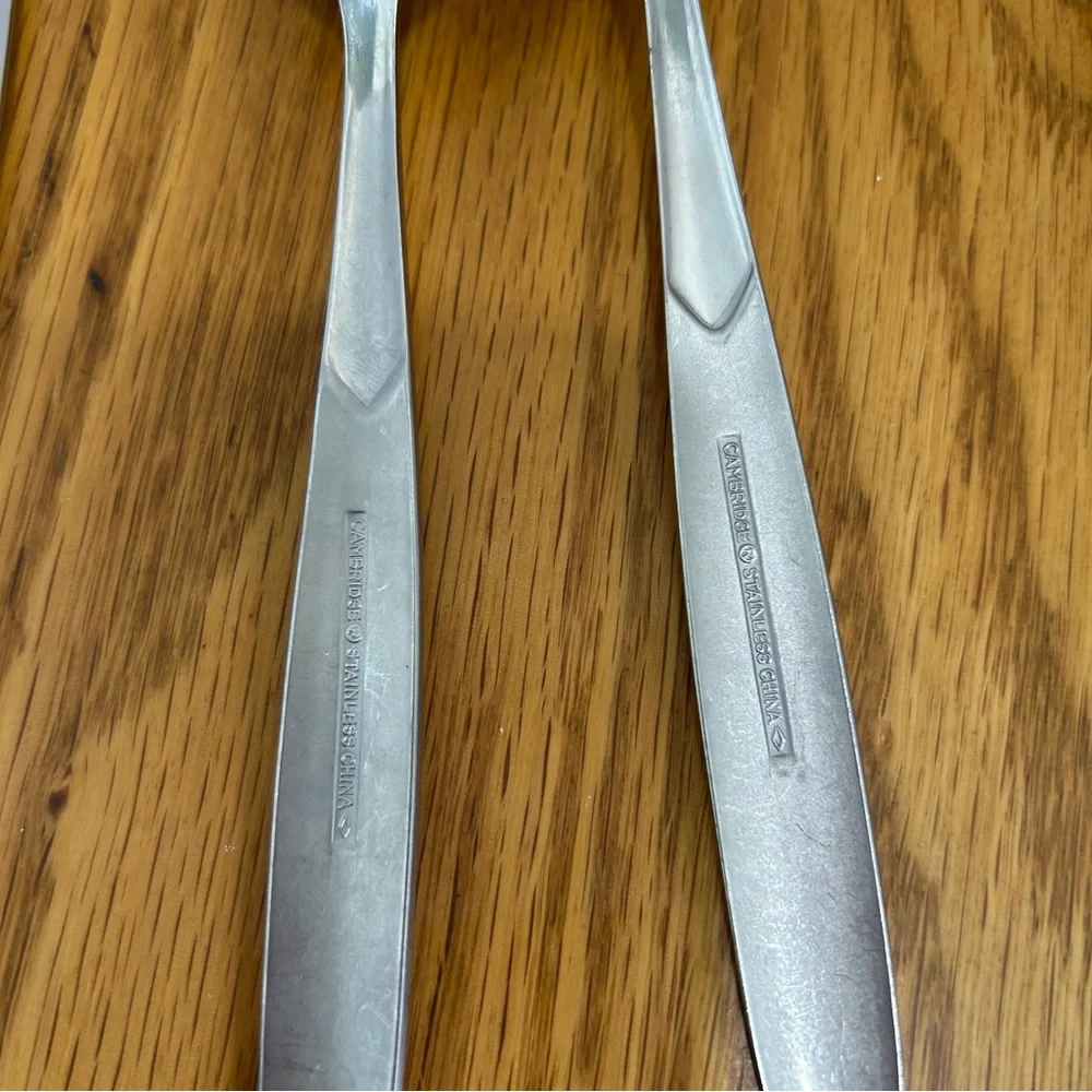 Cambridge Silversmiths Satin Flatware Set 5 Forks 4 Knives Stainless St 9 Pieces